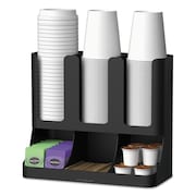Mind Reader Flume 6-Sect Upright Coffee Condiment/Cup Organizer, Blck, 11.5x6.5x15 UPRIGHT6BLK